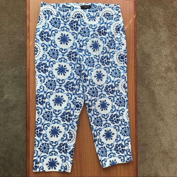 Talbots Petites Blue and White Pants Size 8p - Picture 2 of 6